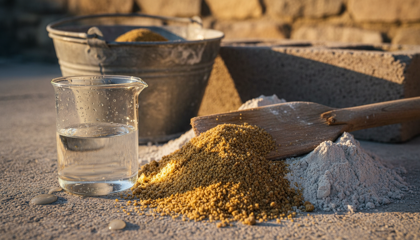 découvrez le dosage précis de sable, ciment et eau nécessaire pour réaliser une chape de 5 cm d'épaisseur par mètre carré, pour un béton de qualité et durable.