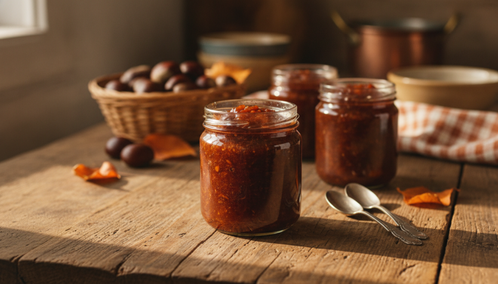 découvrez notre recette traditionnelle onctueuse de confiture de châtaigne maison, idéale pour des petits déjeuners gourmands et authentiques.